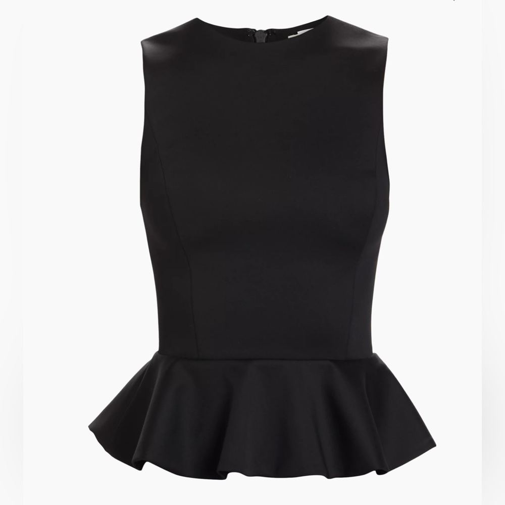 Alice + Olivia - Poppy Peplum Scuba Top size XS NWT - Picture 2 of 7